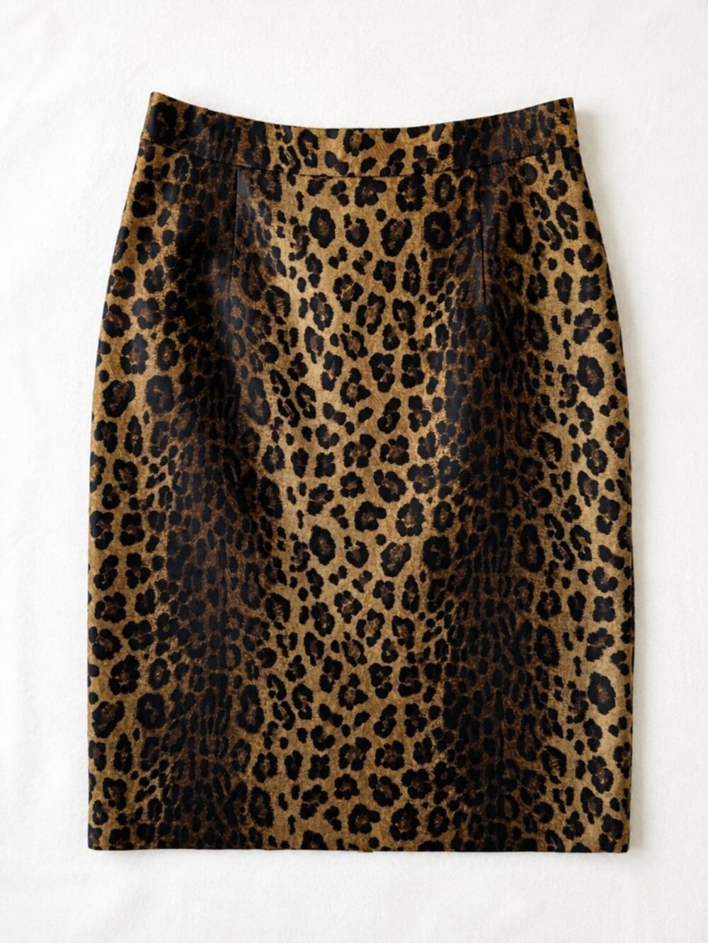 Classiques Entier Leopard Print Silk-Wool Blend Pencil Skirt Size 10 Like New